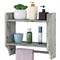 2-Tier Wood Wall Mounted Bathroom Shelf with Towel Rack
